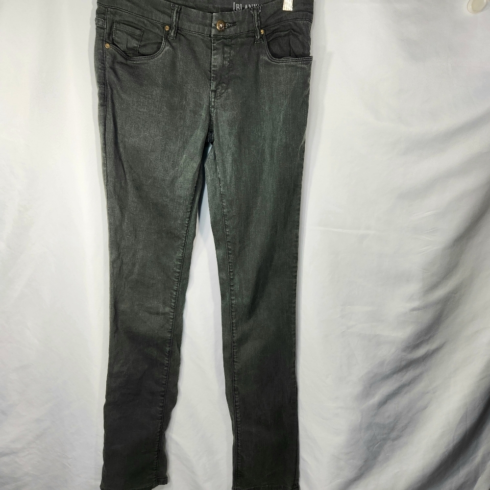 Blank NYC Anthropologie Dark Green 5 Pocket Straight Leg Jeans Size 27